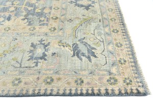 Gray Floral Oushak Peshawar 8'4X9'6 Pakistan Oriental Rug