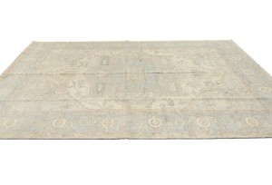 Cream Floral Oushak Peshawar 7X9 Pakistan Oriental Rug