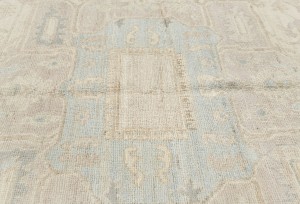 Cream Floral Oushak Peshawar 7X9 Pakistan Oriental Rug