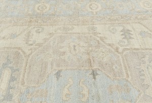 Cream Floral Oushak Peshawar 7X9 Pakistan Oriental Rug