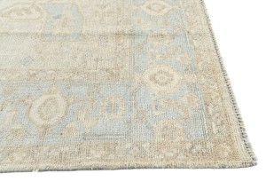 Cream Floral Oushak Peshawar 7X9 Pakistan Oriental Rug