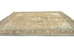 Semi Antique Muted Floral 10X13 Distressed Vintage Oriental Rug