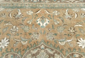 Semi Antique Muted Floral 10X13 Distressed Vintage Oriental Rug
