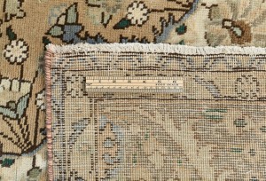 Muted Beige Semi Antique Floral 9'9X12'5 Distressed Vintage Oriental Rug