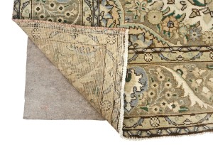 Muted Beige Semi Antique Floral 9'9X12'5 Distressed Vintage Oriental Rug