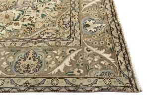 Muted Beige Semi Antique Floral 9'9X12'5 Distressed Vintage Oriental Rug