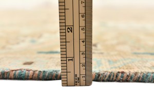 Antique Muted Rusty Peach Floral 10X13 Distressed Vintage Oriental Rug
