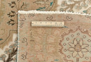 Antique Muted Rusty Peach Floral 10X13 Distressed Vintage Oriental Rug