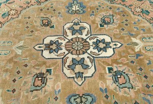 Semi Antique Muted Floral 7X10'5 Distressed Vintage Oriental Rug