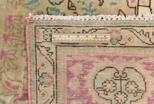 Semi Antique Muted Floral 10X13 Distressed Vintage Oriental Rug