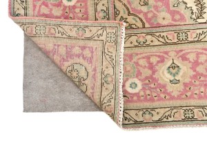 Semi Antique Muted Floral 10X13 Distressed Vintage Oriental Rug