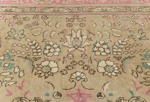 Semi Antique Muted Floral 10X13 Distressed Vintage Oriental Rug