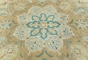 Semi Antique Muted Floral 10X13 Distressed Vintage Oriental Rug