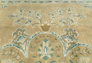 Semi Antique Muted Floral 10X13 Distressed Vintage Oriental Rug