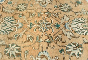 Semi Antique Muted Floral 8'4X10'9 Distressed Vintage Oriental Rug
