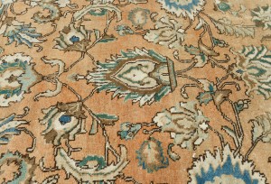 Semi Antique Muted Floral 8'4X10'9 Distressed Vintage Oriental Rug