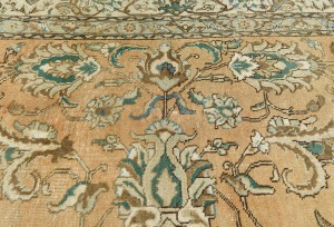 Semi Antique Muted Floral 8'4X10'9 Distressed Vintage Oriental Rug