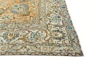 Semi Antique Muted Floral 8'4X10'9 Distressed Vintage Oriental Rug