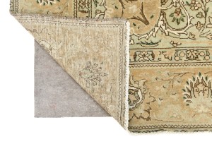 Semi Antique Muted Floral 9X12 Distressed Vintage Oriental Rug