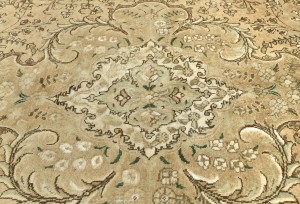 Semi Antique Muted Floral 9X12 Distressed Vintage Oriental Rug
