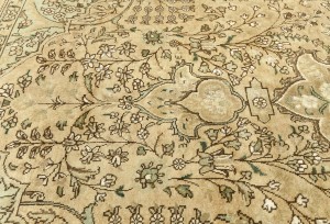 Semi Antique Muted Floral 9X12 Distressed Vintage Oriental Rug