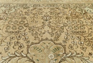 Semi Antique Muted Floral 9X12 Distressed Vintage Oriental Rug