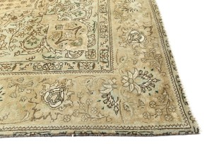 Semi Antique Muted Floral 9X12 Distressed Vintage Oriental Rug