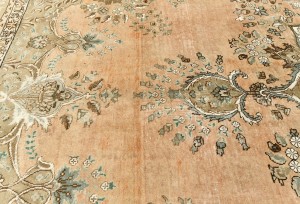 Semi Antique Muted Floral 10X12 Distressed Vintage Oriental Rug