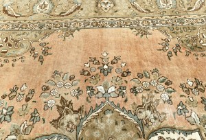 Semi Antique Muted Floral 10X12 Distressed Vintage Oriental Rug