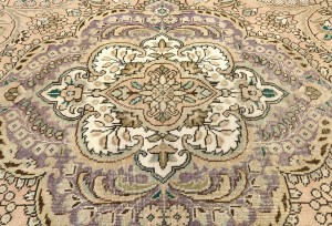 Semi Antique Muted Floral 10X13 Distressed Vintage Oriental Rug
