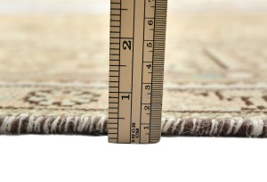 Semi Antique Muted Beige Floral 8X11 Distressed Vintage Oriental Rug