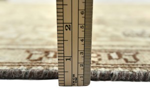 Semi Antique Muted Beige Floral 6'5X9'4 Distressed Vintage Oriental Rug