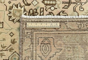 Semi Antique Muted Beige Floral 6'5X9'4 Distressed Vintage Oriental Rug