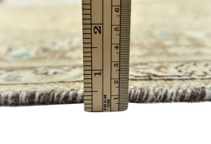 Semi Antique Muted Beige Floral 6'5X9'6 Distressed Vintage Oriental Rug