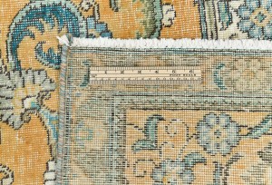 Semi Antique Muted Floral 10X12 Distressed Vintage Oriental Rug