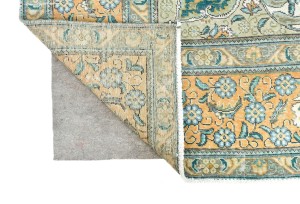 Semi Antique Muted Floral 10X12 Distressed Vintage Oriental Rug