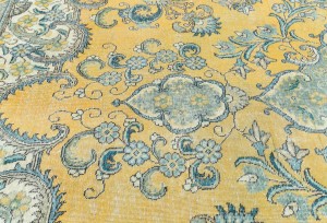 Semi Antique Muted Floral 10X12 Distressed Vintage Oriental Rug