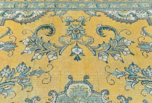 Semi Antique Muted Floral 10X12 Distressed Vintage Oriental Rug
