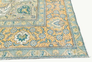 Semi Antique Muted Floral 10X12 Distressed Vintage Oriental Rug