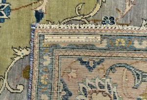 Semi Antique Muted Floral 8X13 Distressed Vintage Oriental Rug