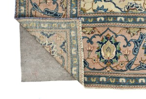 Semi Antique Muted Floral 8X13 Distressed Vintage Oriental Rug