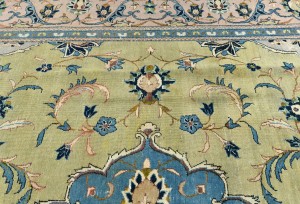 Semi Antique Muted Floral 8X13 Distressed Vintage Oriental Rug