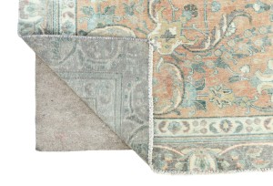 Semi Antique Muted Floral 8'2X8'9 Distressed Vintage Oriental Rug