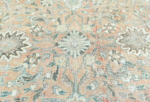 Semi Antique Muted Floral 8'2X8'9 Distressed Vintage Oriental Rug