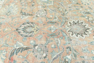 Semi Antique Muted Floral 8'2X8'9 Distressed Vintage Oriental Rug