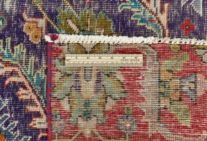 Semi Antique Muted Floral 9X12 Distressed Vintage Oriental Rug