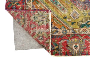 Semi Antique Muted Floral 9X12 Distressed Vintage Oriental Rug