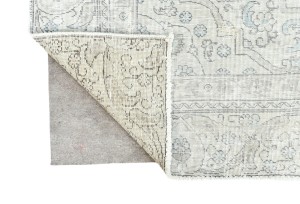 Antique Muted Floral 8'9X11'4 Distressed Vintage Oriental Rug