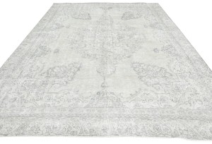 Antique Muted Floral 8'9X11'4 Distressed Vintage Oriental Rug