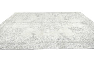 Antique Muted Floral 8'9X11'4 Distressed Vintage Oriental Rug